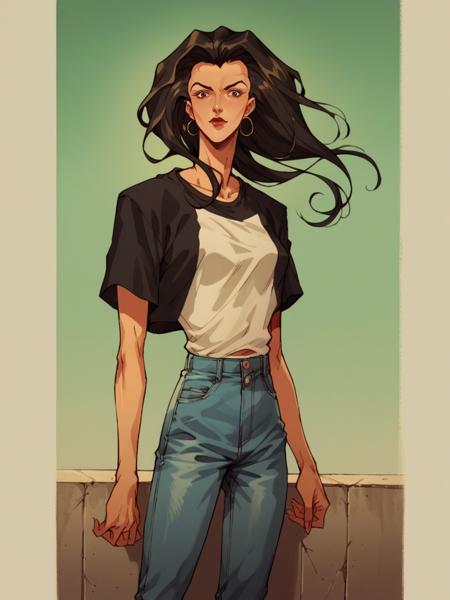 01753-3558466055-score_9, score_8_up, score_7_up, score_6_up, score_5_up,  _lora_aeoxFluxXLP_0.8_ aeox flux, retro artstyle, 1girl, jeans, t-shir.png